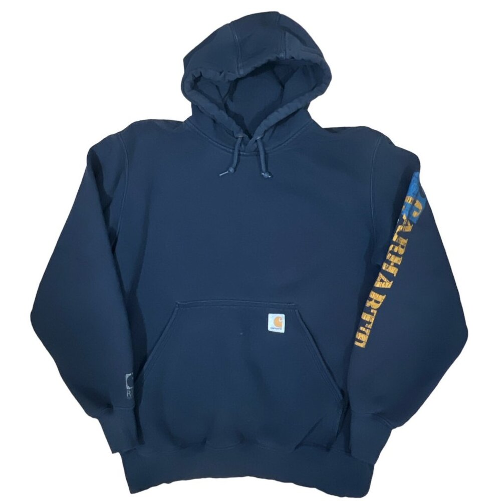 Carhartt‎ Blue Hoodie Rain Defender Big Logo Regular Sweatshirt Mens Large